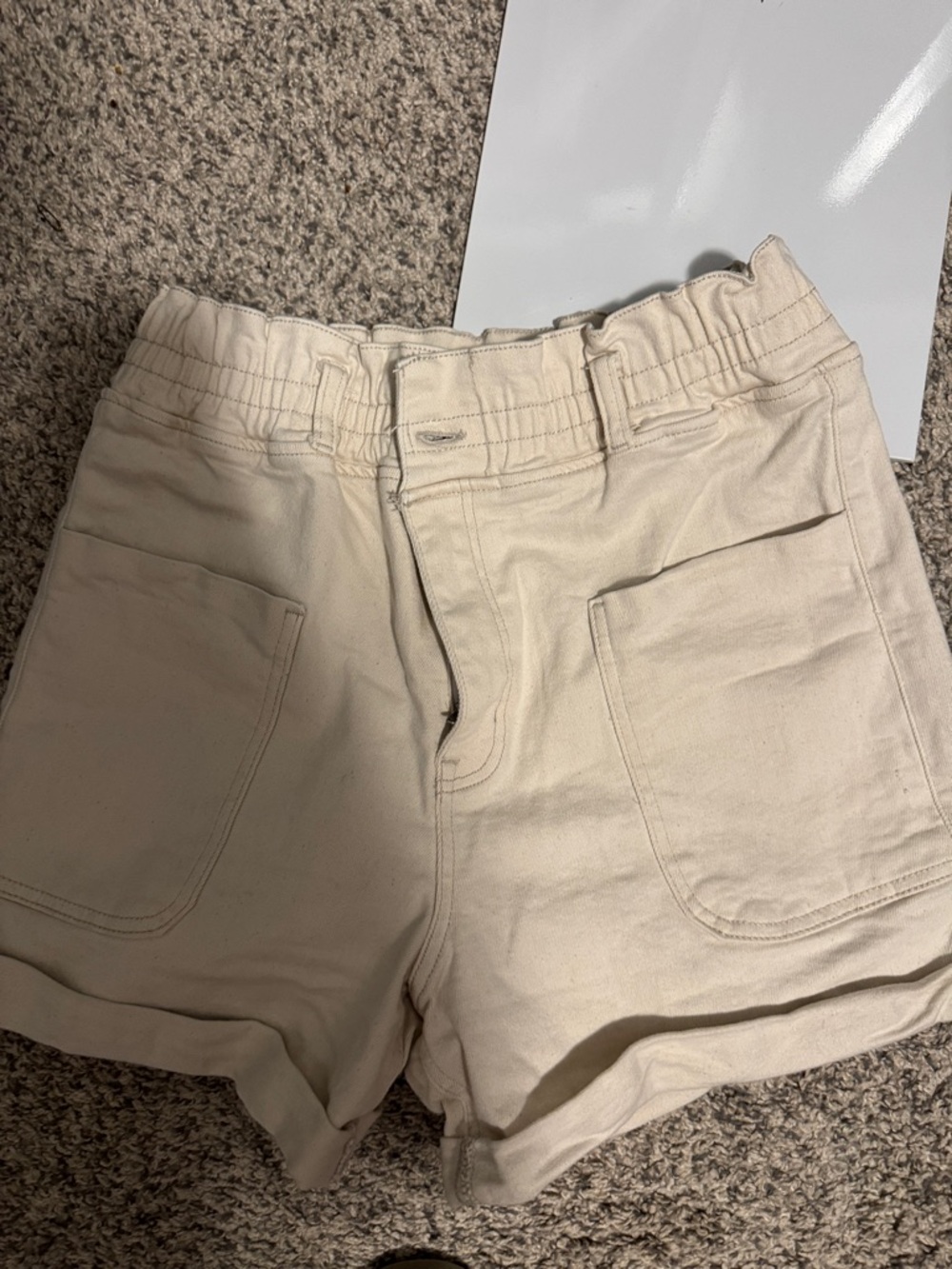 American Rag Cream High-Rise Utility Shorts